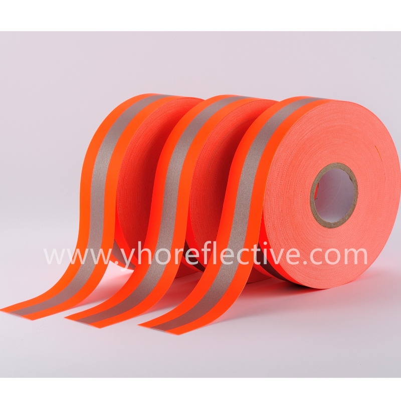Y-703 Flame retardant warning tape --Orange-Silver-Orange